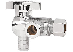 Lead Free Chrome Plated Ball Valves with Dual Outlets